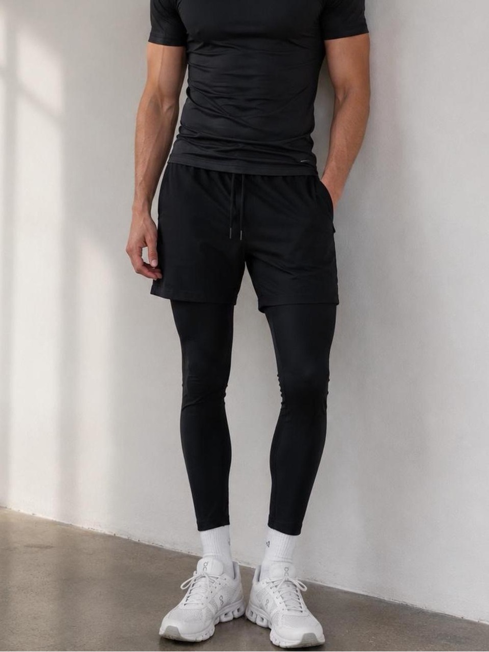 Men’s Black Compression Tights with Side Pocket
